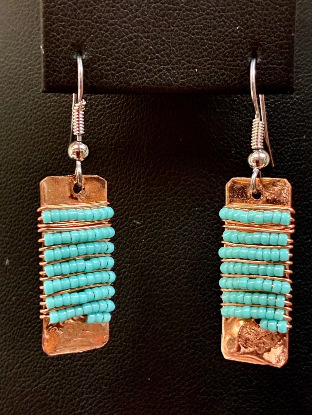 Navajo Crafted Copper Beaded Earrings